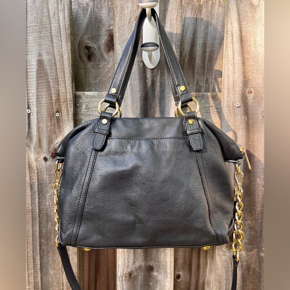 Michael Kors MD Tristan Black Leather Convertible Satchel - Picture 6 of 11